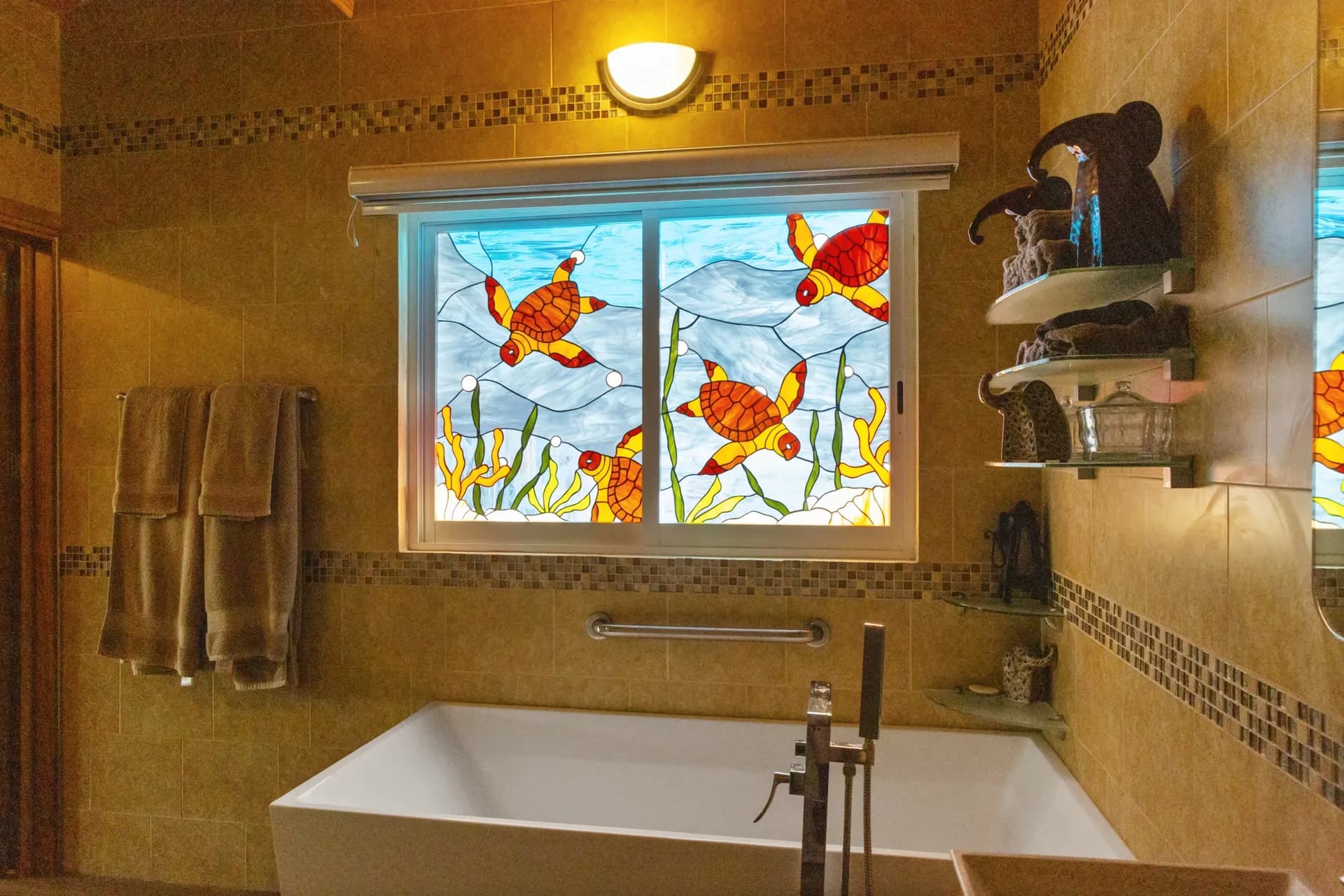 Evening ambiance at the heated pool with sunset glow