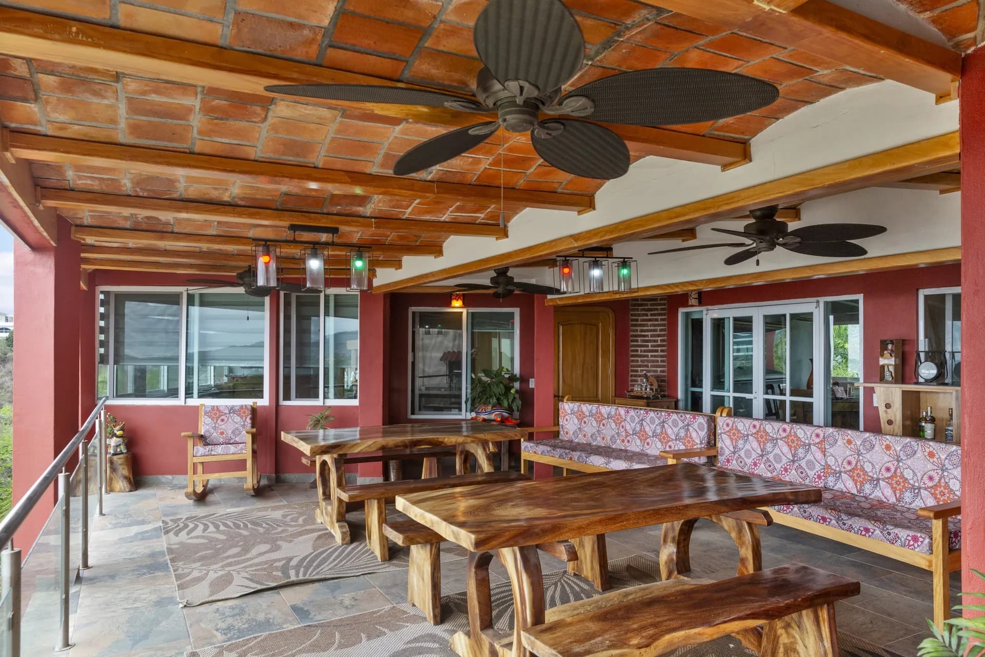 Sunset view from rooftop terrace