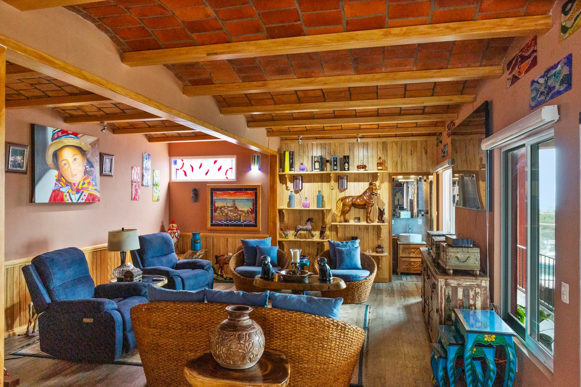 Traditional bóveda catalana brick ceiling detail