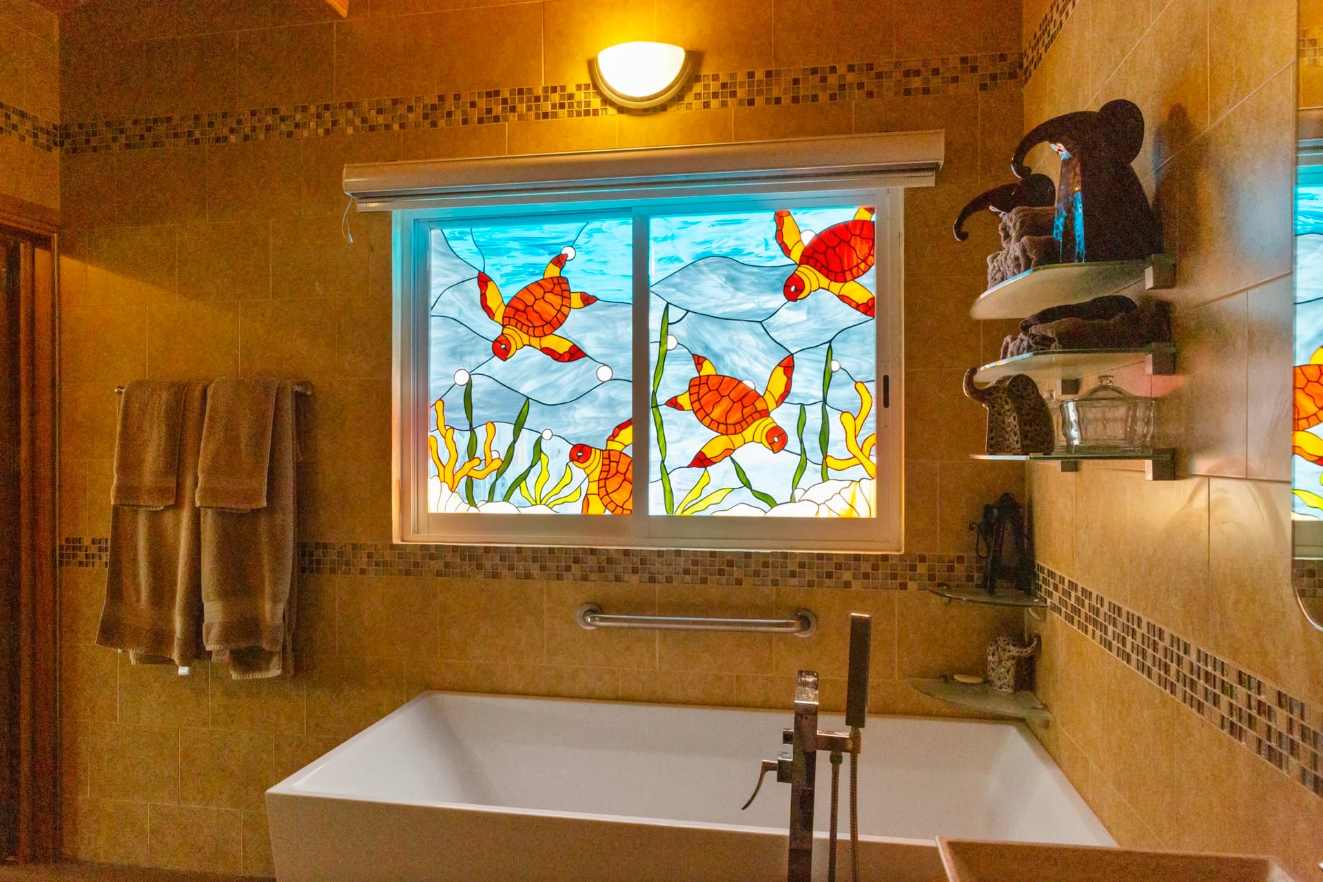 Evening ambiance at the heated pool with sunset glow