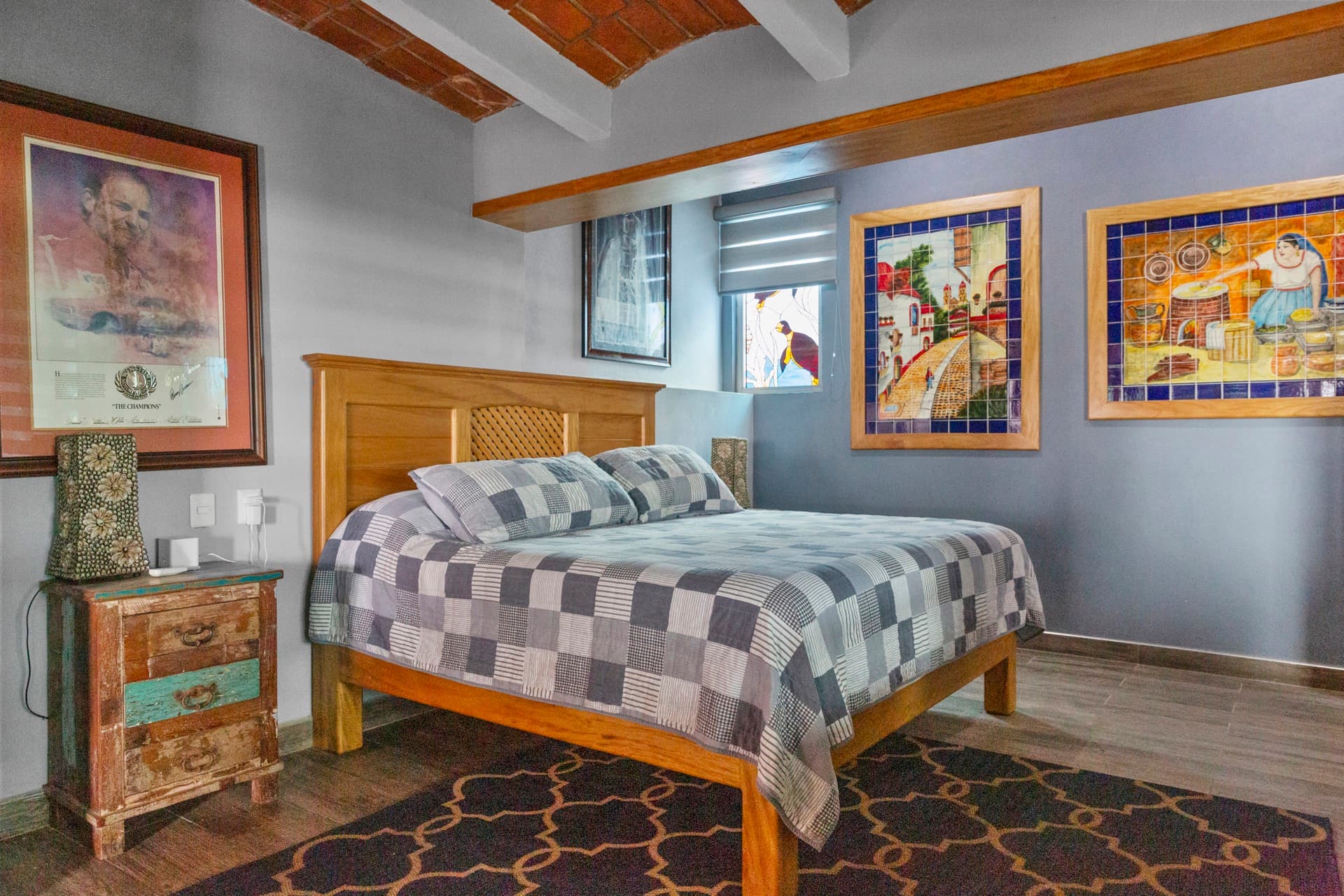 Covered outdoor dining area with ceiling fans