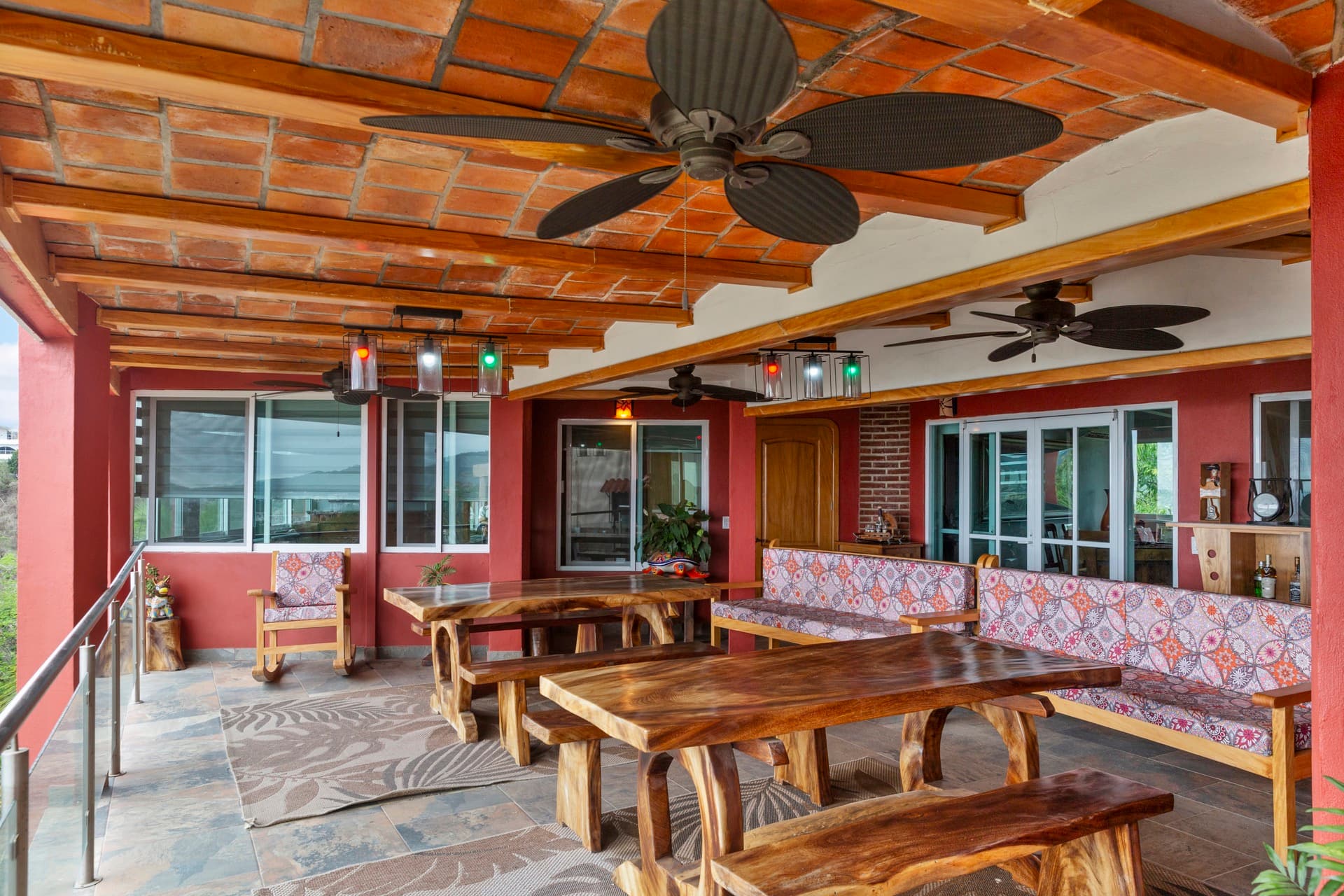 Sunset view from rooftop terrace